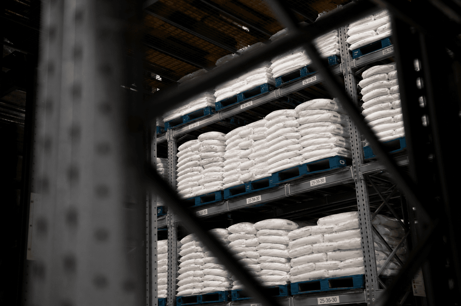 Warehouse floor, 160 Dynamic Dr. · pallets of jasmine rice, morning light